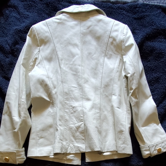 Vintage Terry Lewis White Leather Blazer S - Picture 13 of 14